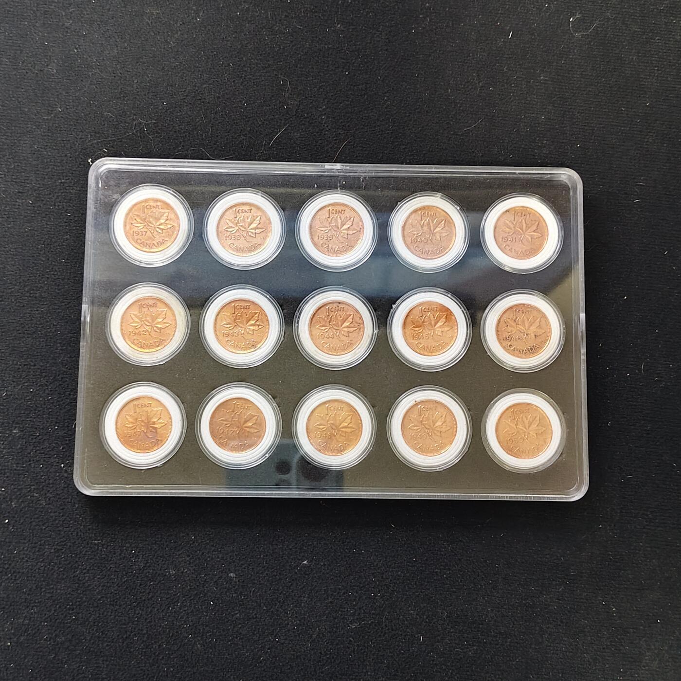 【全场包邮】纯粹捡漏拍482场（免费代拍第19场）-币封+套装+富兰克林（注意佣金） 【盒装套币】加拿大1937-1980年乔治六世-女王连续年份各版本45枚一组