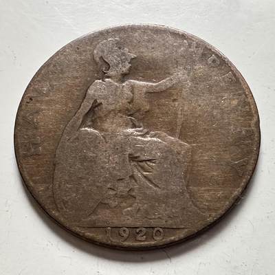 🌹外币初藏🌹🐯2025年第136场  每周二四六晚8️⃣点 接代拍 - 英国1920年1/2便士