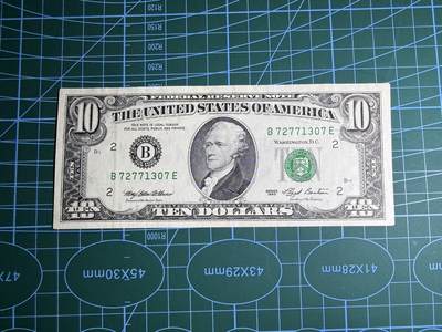 【炜奕收藏】，第五十二期 - 1993年美国10美元，UNC-品相，四角磨圆