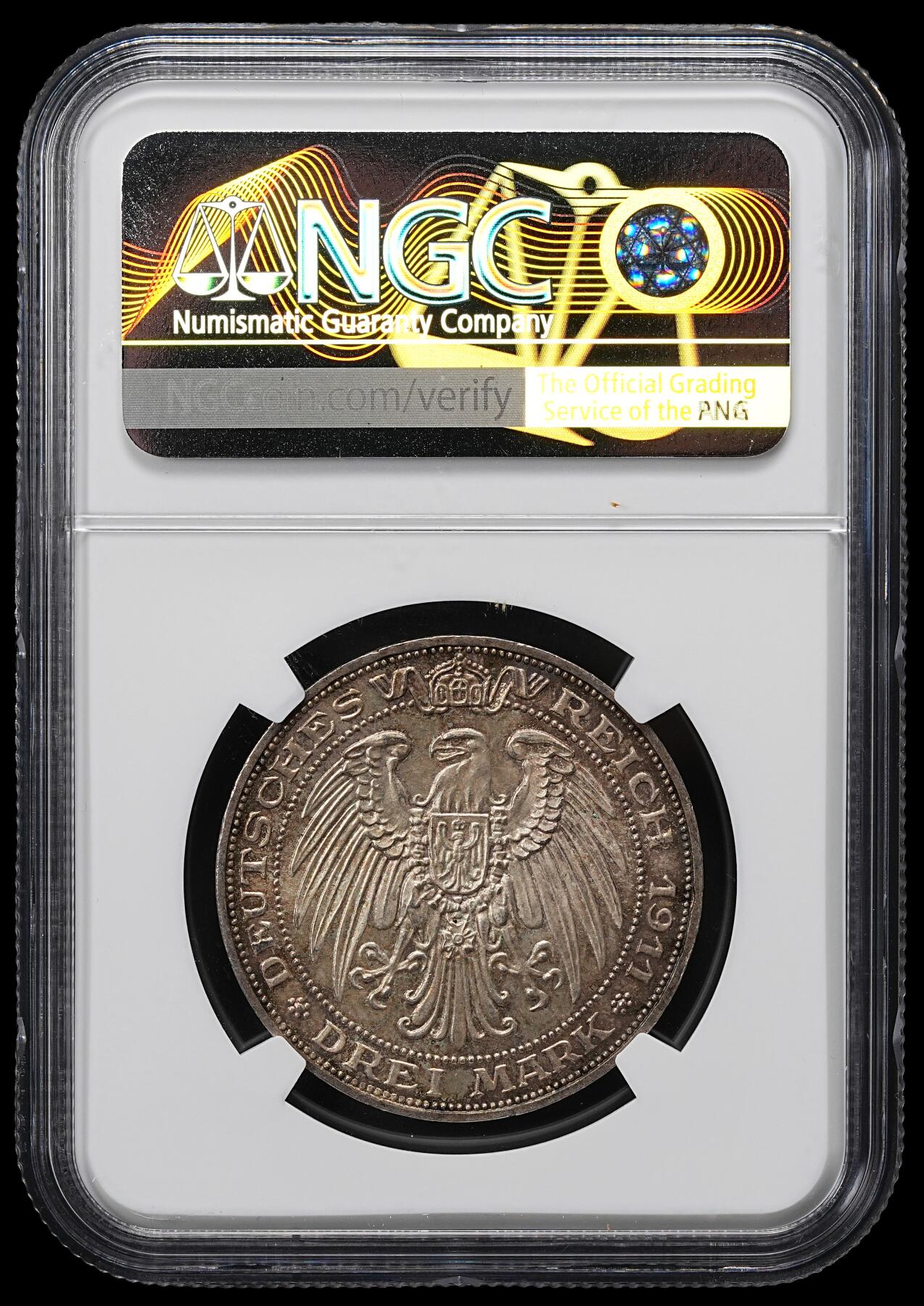 修遠堂世界钱币第九十六期 NGC MS634 1911年普鲁士-布雷斯劳大学百年纪念3马克银币