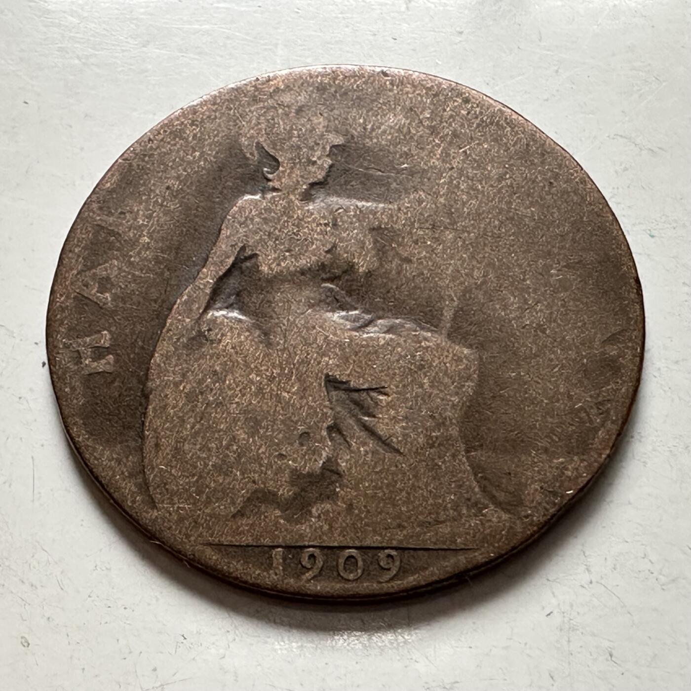 🌹外币初藏🌹🐯2025年第136场  每周二四六晚8️⃣点 接代拍 英国1909年1/2便士