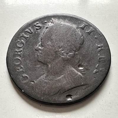 🌹外币初藏🌹🐯2025年第136场  每周二四六晚8️⃣点 接代拍 - 英国1748年乔治二世1/2便士铜币 29毫米