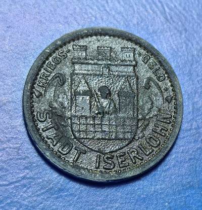 外国优质老铜币银币，周六九点倒数截拍，满百包邮，可寄存半年，喜欢朋友微信扫描二维码可直接参拍 - 德国伊瑟隆市1917年5芬尼