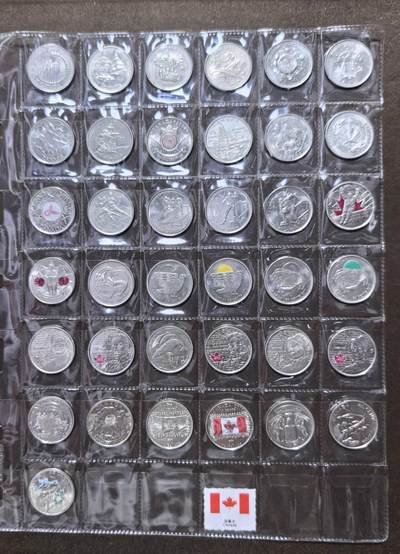 北京马甸外国币专卖第147期，外国币专场，陆续上拍，欢迎关注 - 加拿大流通纪念币37枚不重复