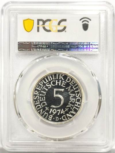 博洋堂世界钱币拍卖第150期（全场包邮） PCGS PR68DCAM 联邦德国1974年D厂精制5马克银币，亚军分，仅有1枚更高