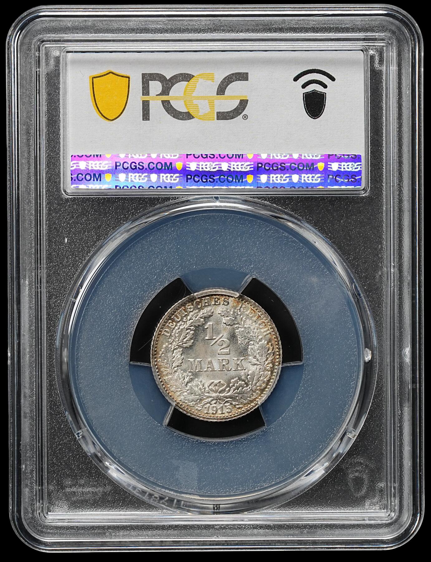 修遠堂世界钱币第九十六期 PCGS MS67 1915年德国1/2马克银币 F厂铭