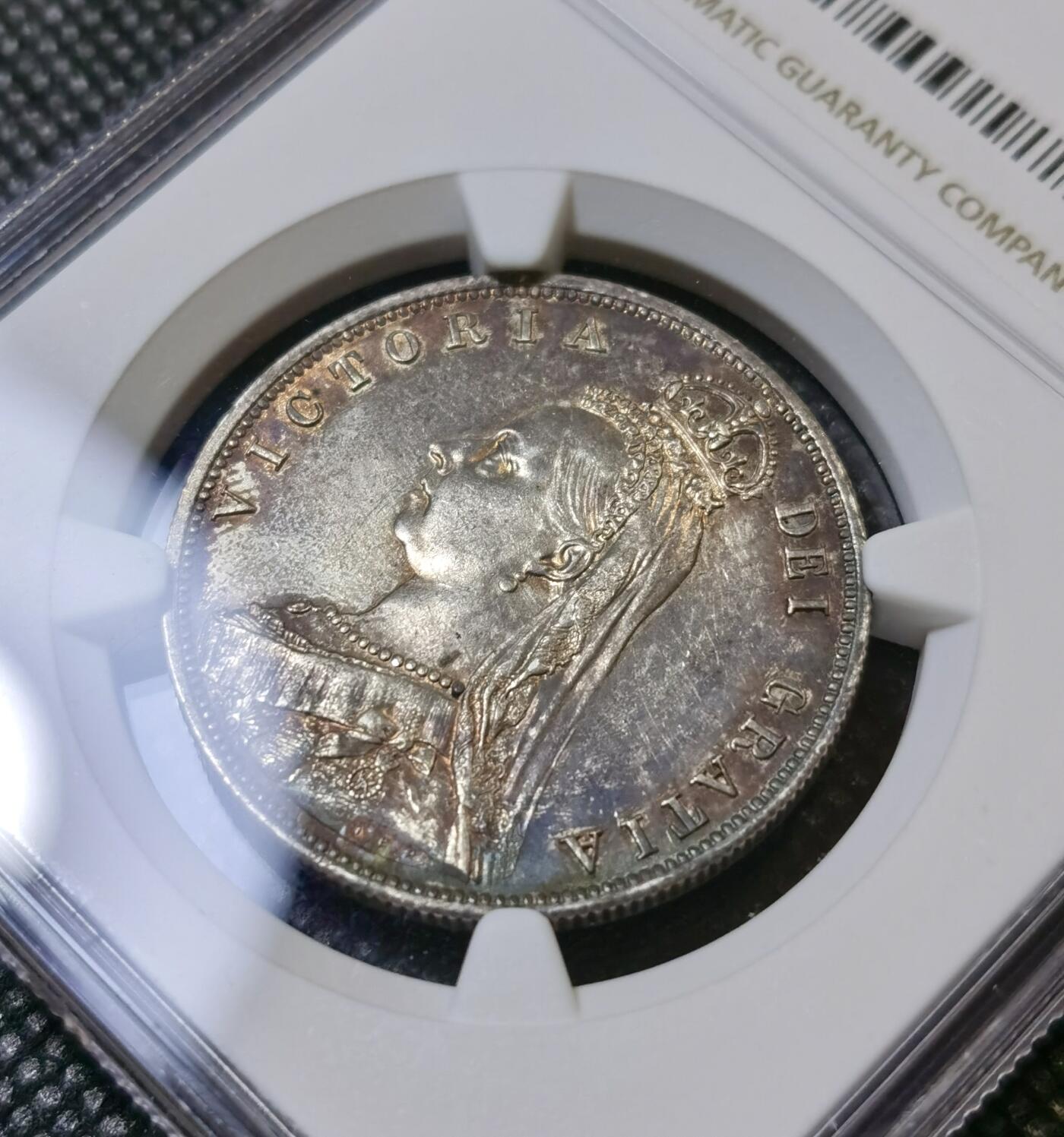 甄臻铺-世界币章拍卖（第42期）送拍享返佣金等优惠多多 NGC-UNCD 1887 高冠维多利亚半克朗，包浆漂亮