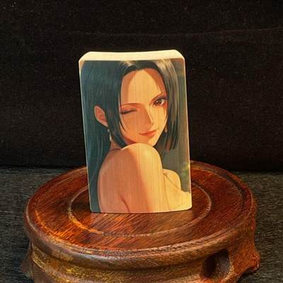 听雨轩（34）天然彩绘实心玉竹牌专场 - 实心玉竹牌  美女  4*6cm