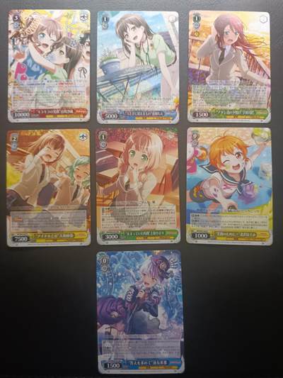 荟藏Assembly特殊场甲号——卡牌处理 - WS黑白之翼 BanGDream 日版第一系列RR/R闪卡批量7张批量2 个别工艺问题微正常弯曲