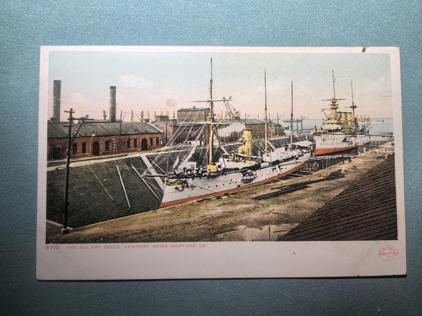 盛世勋华——号角文化勋章邮票专场拍卖第291期 美国二战时期军舰专题明信片 纽波特纽斯干船坞