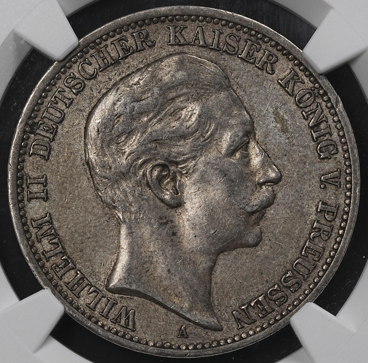 修遠堂世界钱币第九十六期 NGC AU50 1908年普鲁士流通版3马克银币