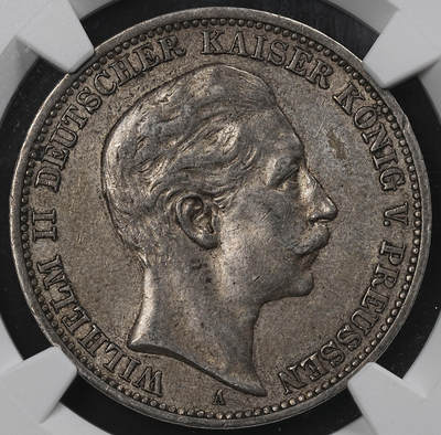 修遠堂世界钱币第九十六期 - NGC AU50 1908年普鲁士流通版3马克银币