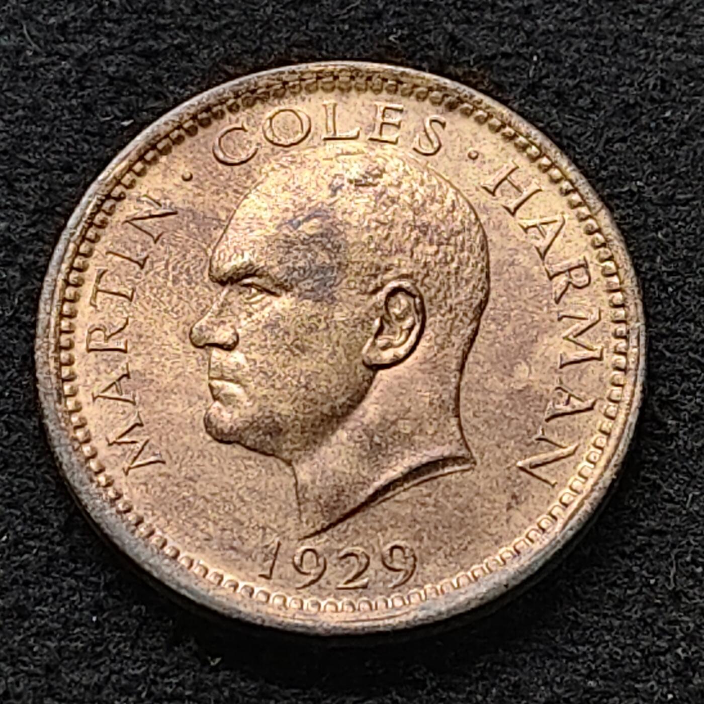 【全场包邮】纯粹捡漏拍484场（免费代拍第21场） 伦迪岛1929年1/2芬妮铜币