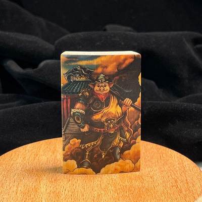 听雨轩（34）天然彩绘实心玉竹牌专场 - 实心玉竹牌  八戒  4*6cm