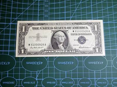 【炜奕收藏】，第五十二期 - 1957年美国1美元银币券，UNC品相，号码无347尾8