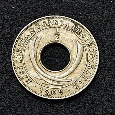 【全场包邮】纯粹捡漏拍484场（免费代拍第21场） - 东非和乌干达保护地1909年爱德华七世1/2分