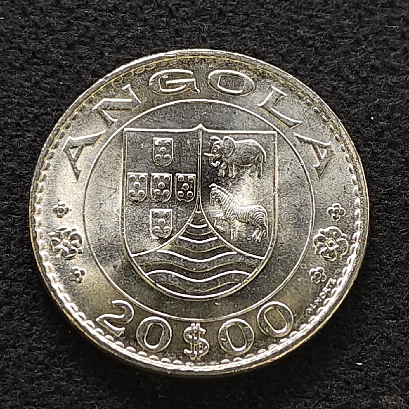 【全场包邮】纯粹捡漏拍484场（免费代拍第21场） 葡属安哥拉1971年20埃斯库多 BU