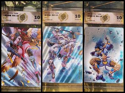 阳大大卡牌拍卖第85期（持续收拍品，周六晚上九点截拍，进群福利早知道） - 【折光10分套】焱卡文化 西游姬 黑暗王朝 黄牙老象+大鹏金翅雕+黄牙老象 折光套3张 编码随机