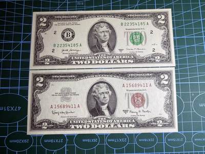 【炜奕收藏】，第五十二期 - 1963年&2017年美国2美元，UNC品相，包含AA冠