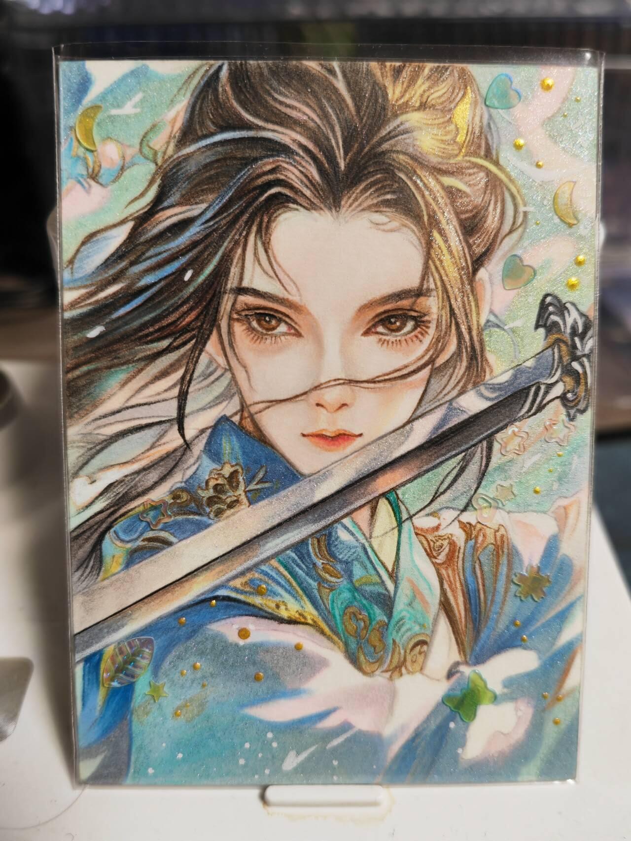 阳大大卡牌拍卖第85期（持续收拍品，周六晚上九点截拍，进群福利早知道） 【手绘卡】知名画师 艾画 女侠