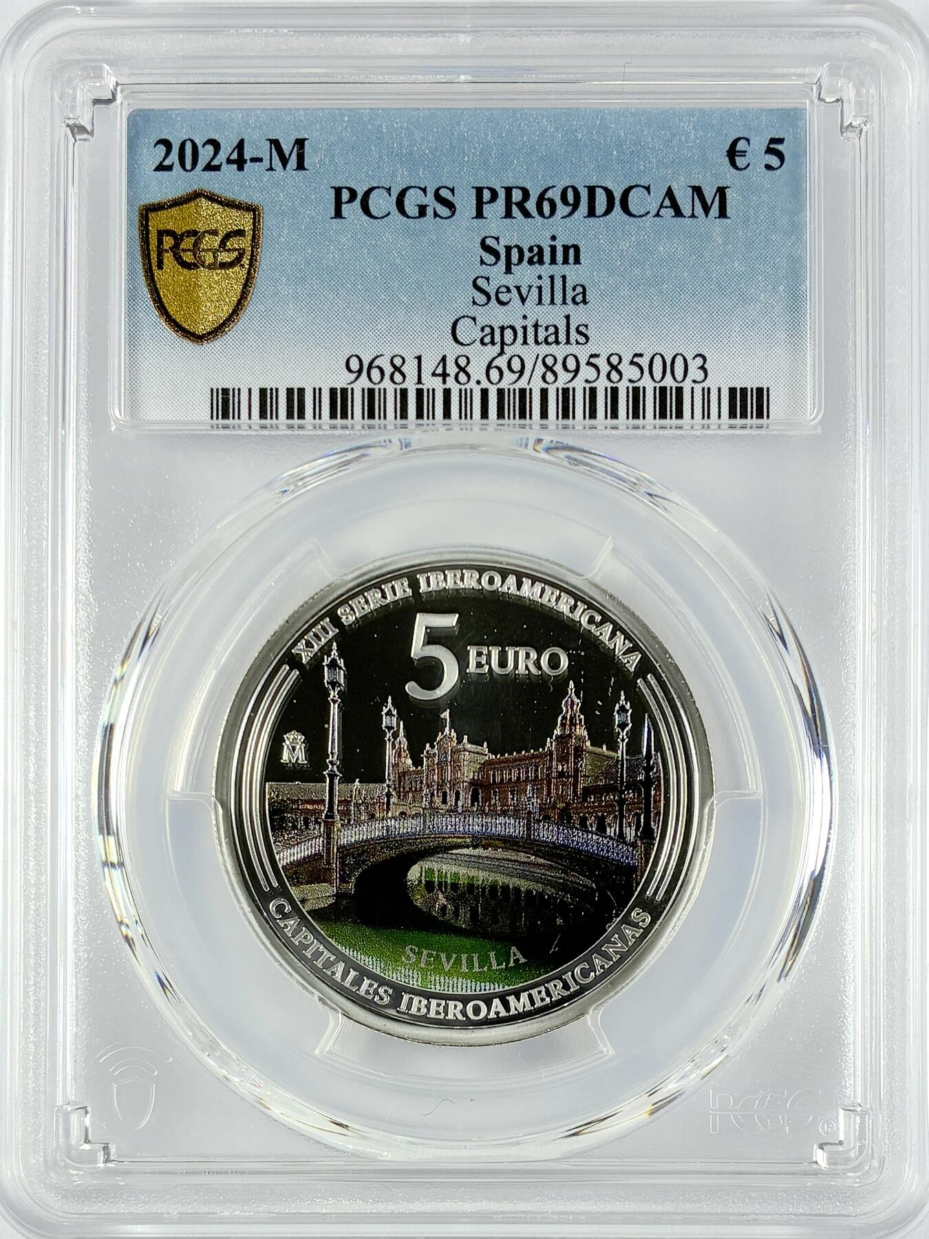 【雨安】【直播拍卖】【世界币章119期-评级币】2025-12-06 周六 19:30 保真 [评级欧元] Spain 欧元 西班牙 5欧元 2024年 塞维利亚 PCGS-PR69DCAM