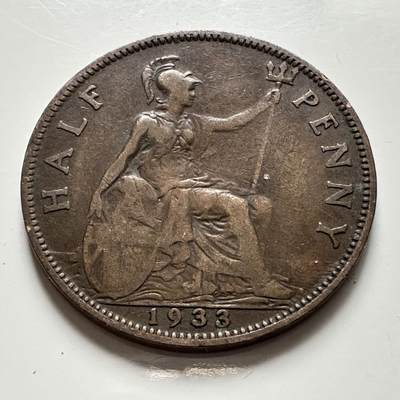 🌹外币初藏🌹🐯2025年第136场  每周二四六晚8️⃣点 接代拍 - 英国1933年1/2便士