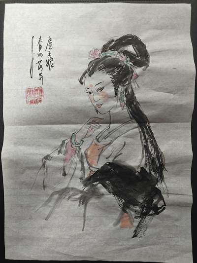 天玑星卡拍第146期《12.4周四截拍》持续收拍收评中 满赠卡需备注 - 【手绘水墨画】bowen艺术 原创水墨画 春暖花开 扈三娘 A4左右尺寸 宣纸