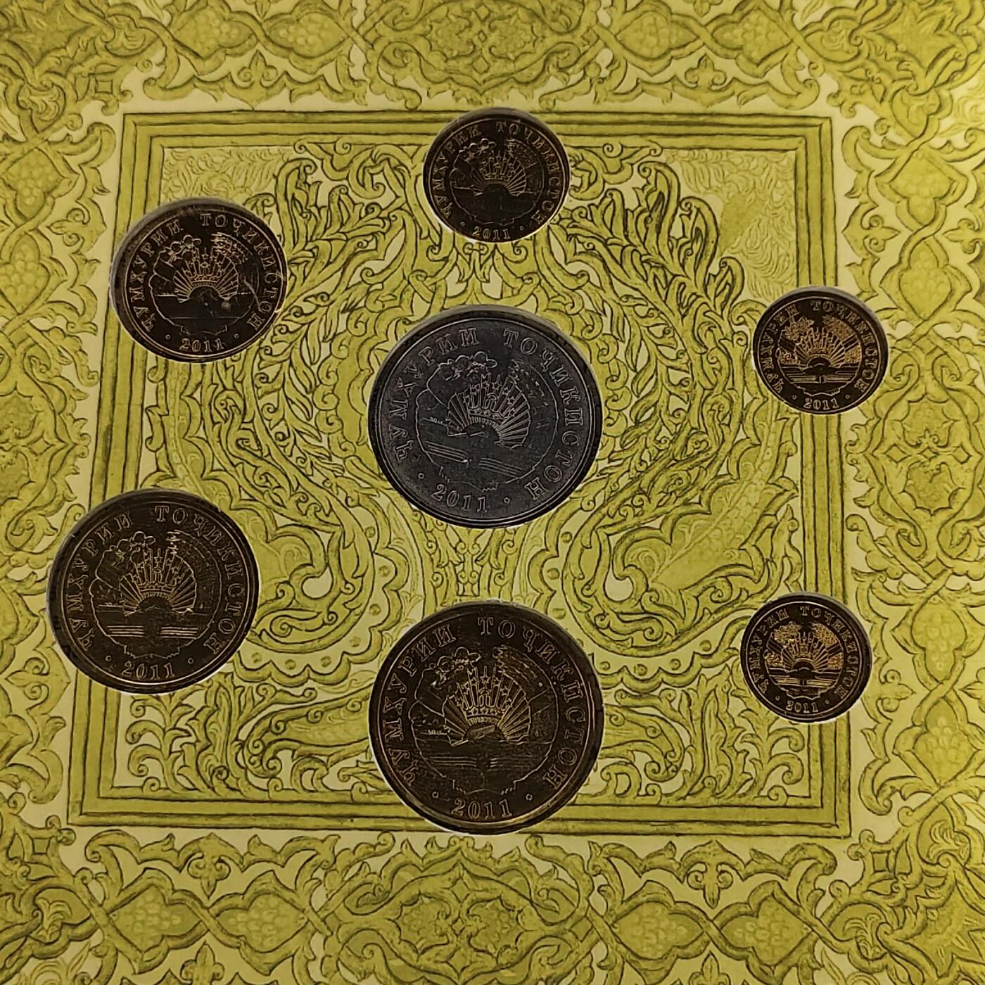 【全场包邮】纯粹捡漏拍483场（免费代拍第20场） 塔吉克斯坦2011年官方卡册封装套币