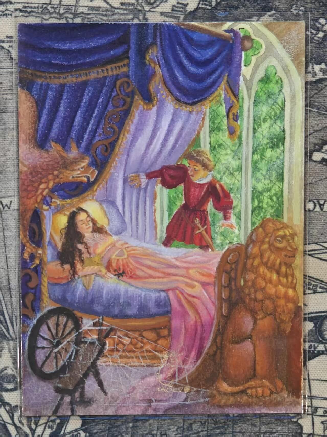 龙虎卡牌六六场 （无佣金，周六结拍，欢迎送拍） 【手绘卡】睡美人  画师:蓬蓬子