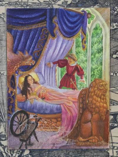 龙虎卡牌六六场 （无佣金，周六结拍，欢迎送拍） - 【手绘卡】睡美人  画师:蓬蓬子