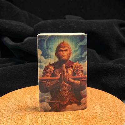 听雨轩（34）天然彩绘实心玉竹牌专场 - 实心玉竹牌  悟空  4*6cm