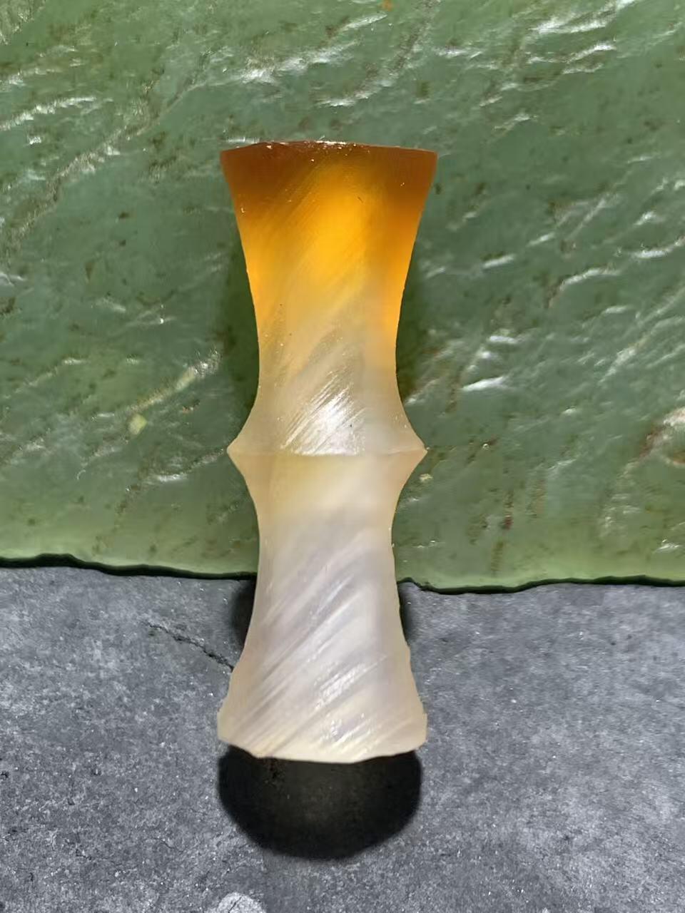 精美亚光风化纹玛瑙竹节珠一颗，