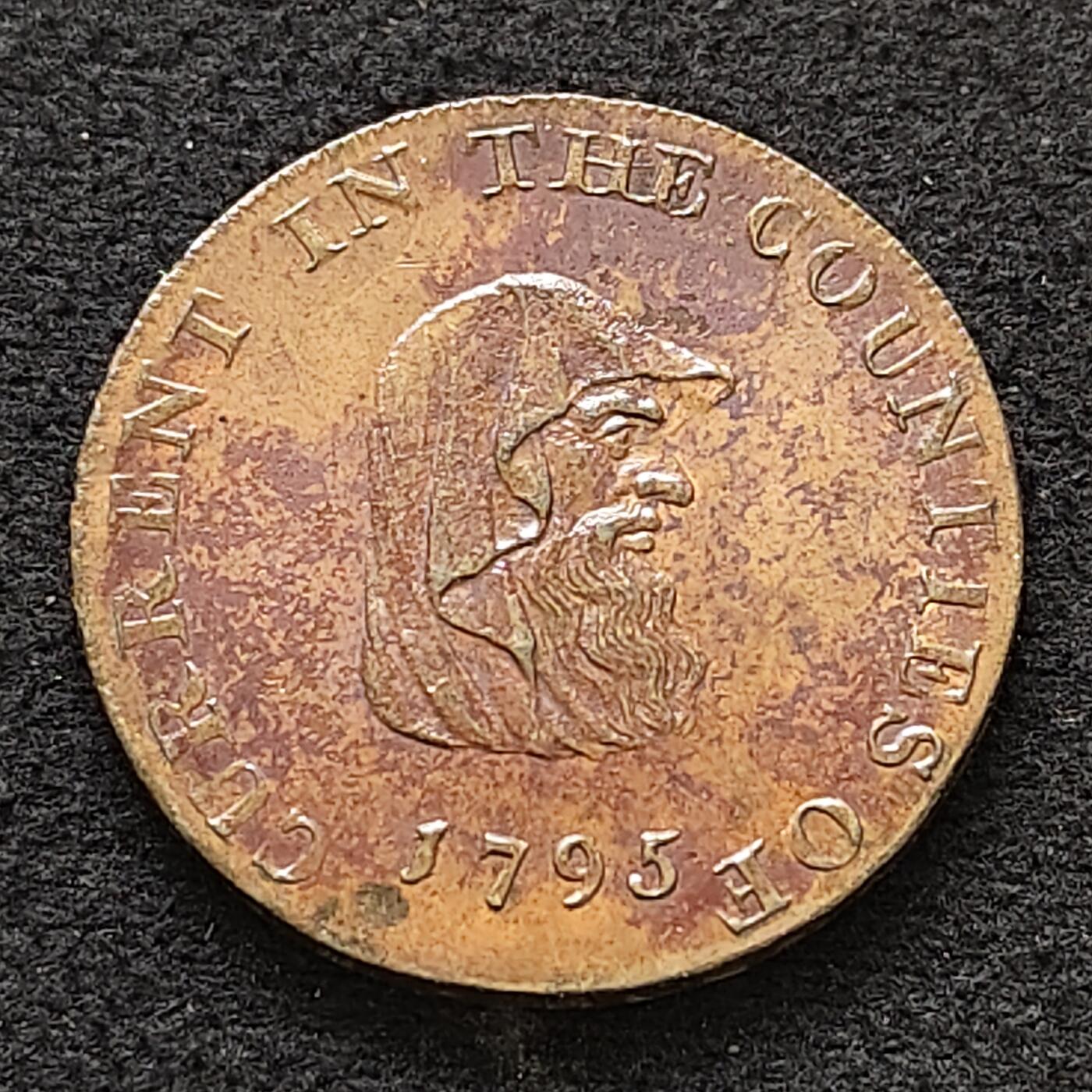 【全场包邮】纯粹捡漏拍484场（免费代拍第21场） 【代币】英国威尔士安格西1795年半便士代币