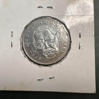 蒂克钱币-第49场 外国硬币散币场 - 德国1990年2马克路德维希·艾哈德纪念币