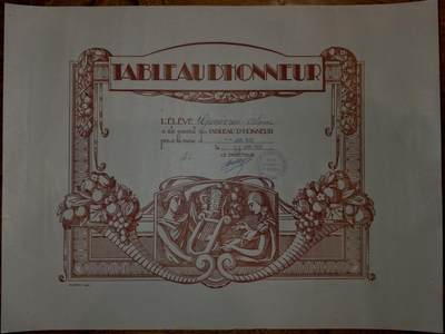 凯旋世界勋赏（第20期）（欢迎送拍）（对拍品有疑问请询问客服，不接受到手刀，出价默认拍品品相。请认真阅读拍卖规则！出价默认已认可！）（收到货请录制开箱视频，无视频概不处理问题。） - 1955年巴黎市公立学校的月度荣誉榜