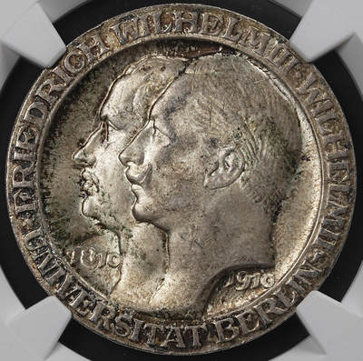 修遠堂世界钱币第九十六期 - NGC MS64 1910年普鲁士-柏林大学百年纪念3马克银币