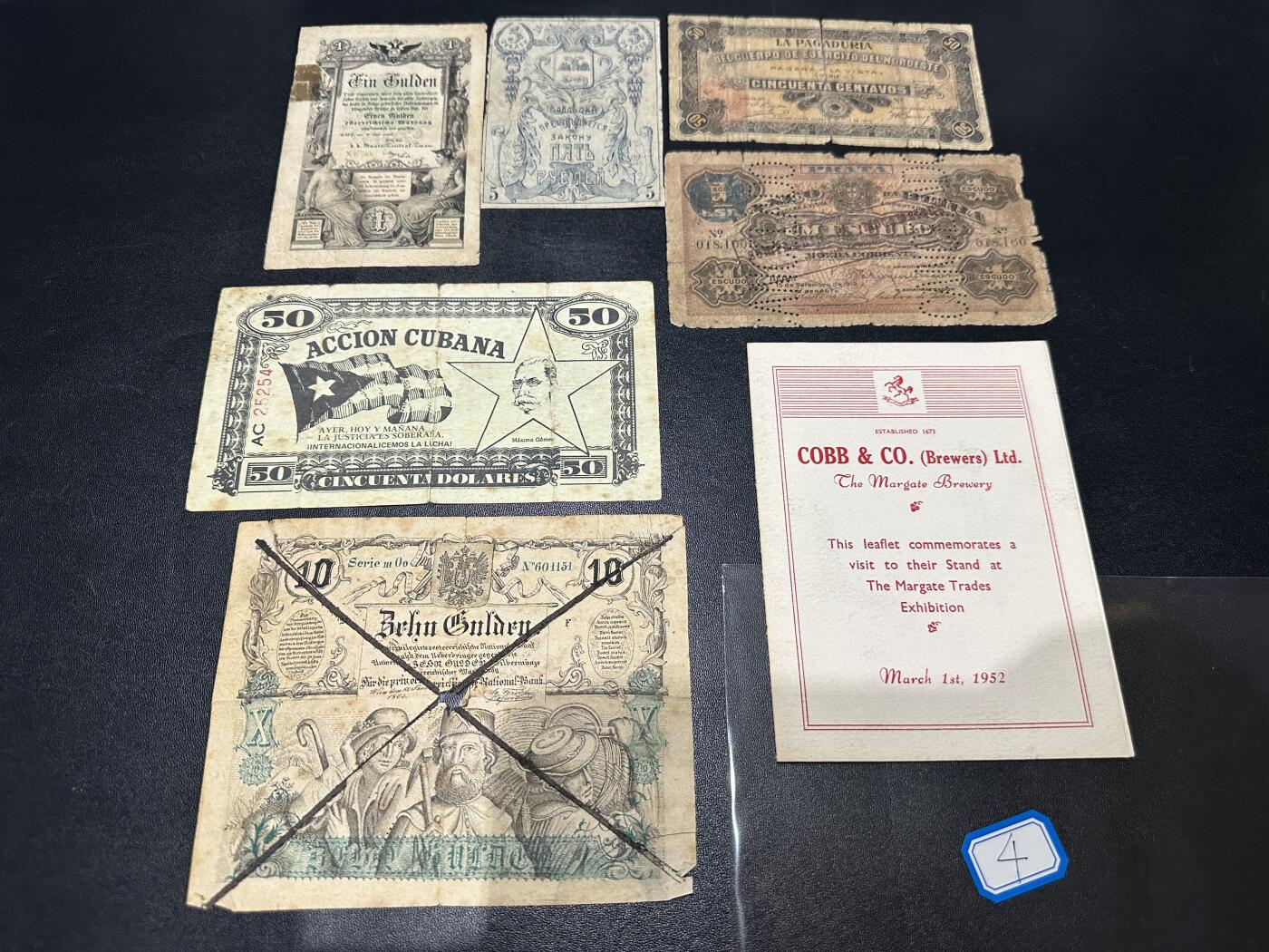 《外钞收藏家》第五百九十一期（畅拍场）（本平台长期征集拍品、欢迎藏友们联系合作） 几张稀少老票一起 品相如图