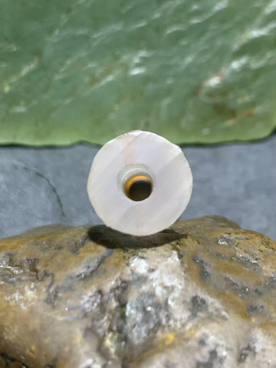 精美亚光风化纹玛瑙竹节珠一颗，