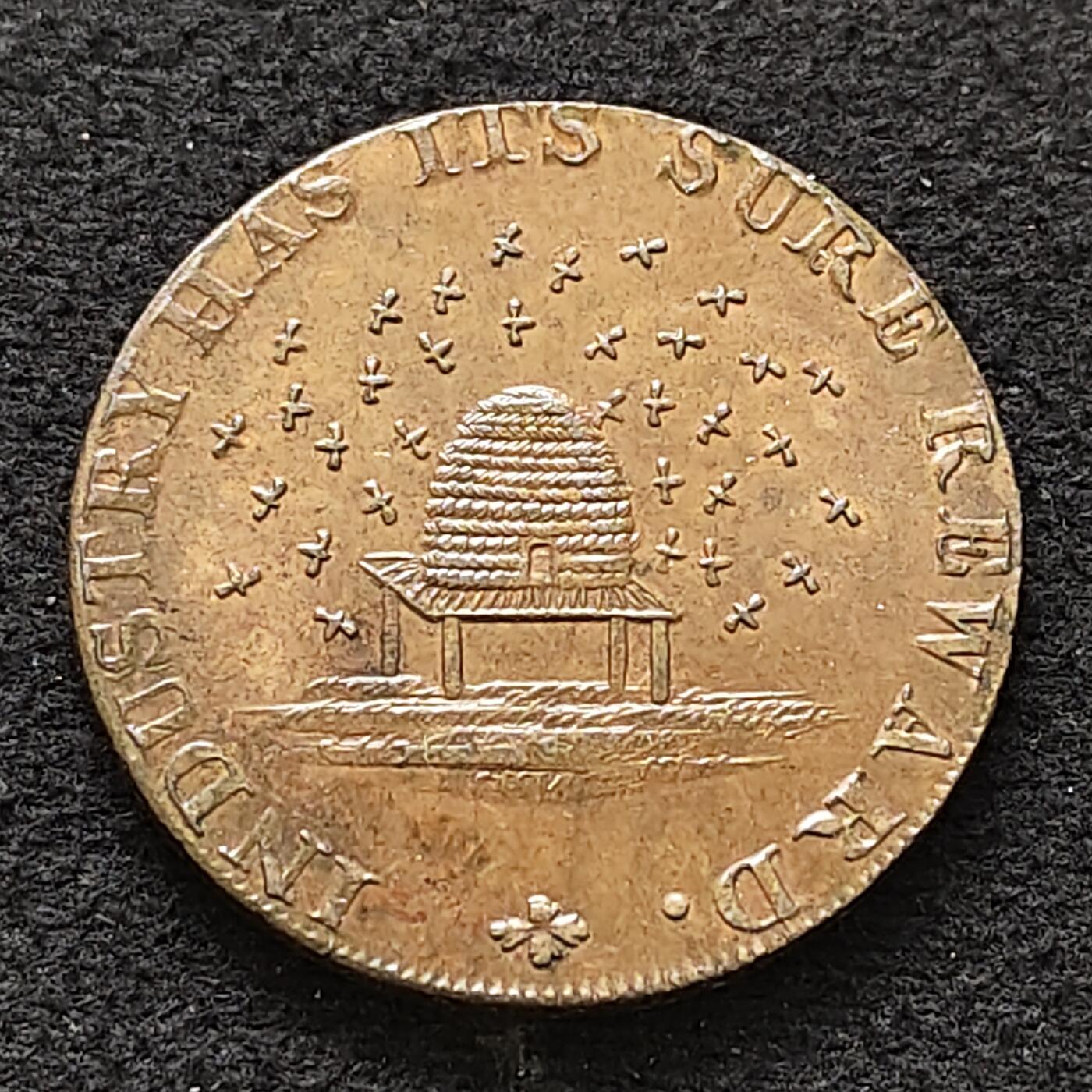 【全场包邮】纯粹捡漏拍484场（免费代拍第21场） 【代币】英国威尔士安格西1795年半便士代币