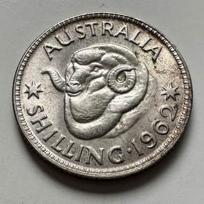 🌹外币初藏🌹🐯2025年第136场  每周二四六晚8️⃣点 接代拍 - 澳大利亚1962年一先令银币 原光好品