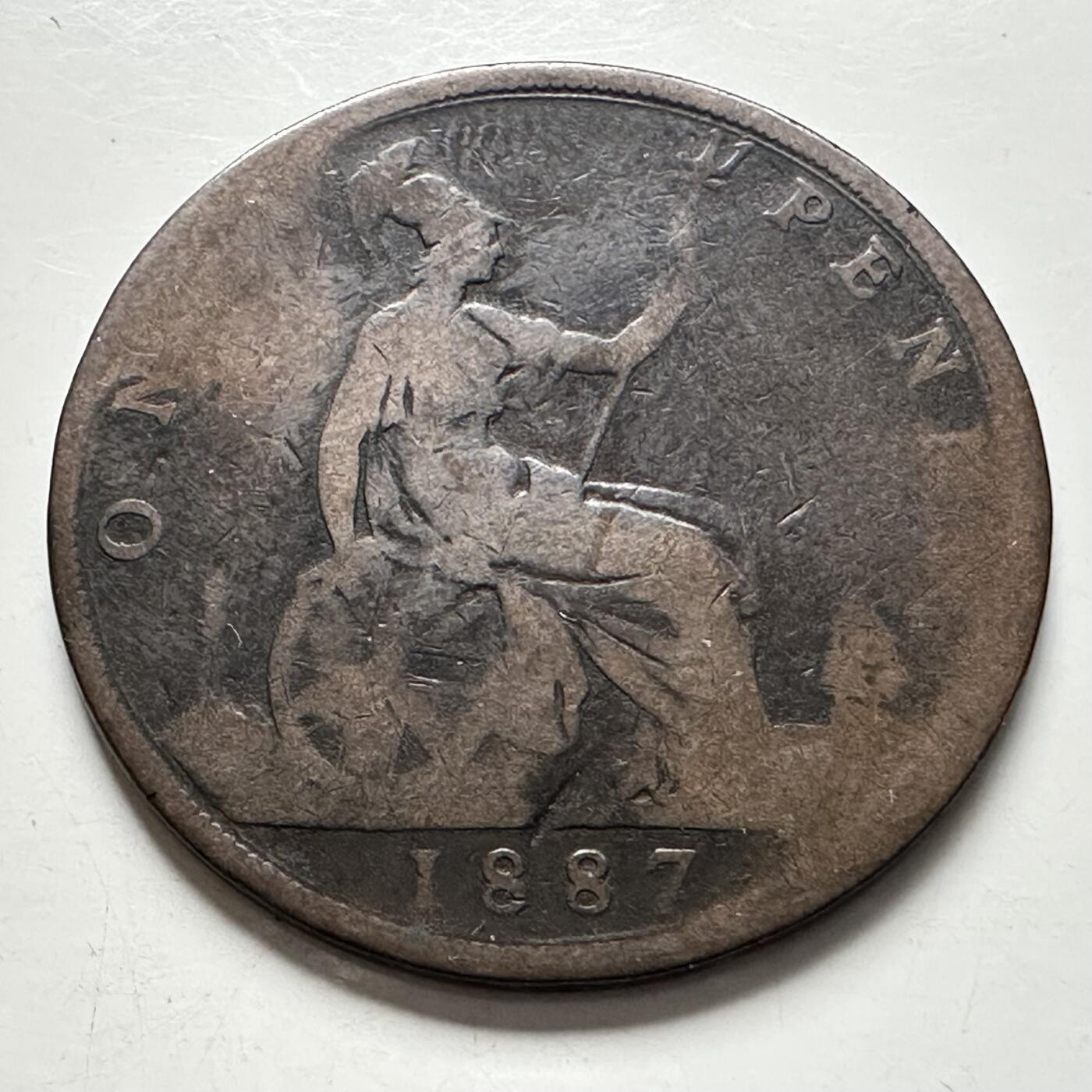 🌹外币初藏🌹🐯2025年第136场  每周二四六晚8️⃣点 接代拍 英国1887年维多利亚一便士