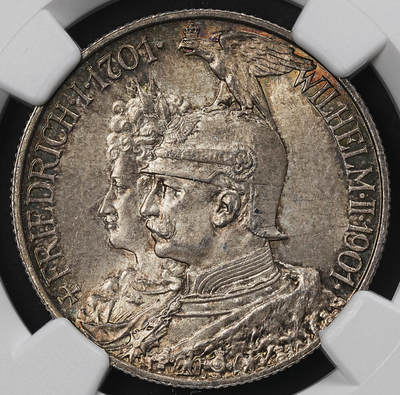 修遠堂世界钱币第九十六期 - NGC MS64 1901年普鲁士建国200周年2马克银币
