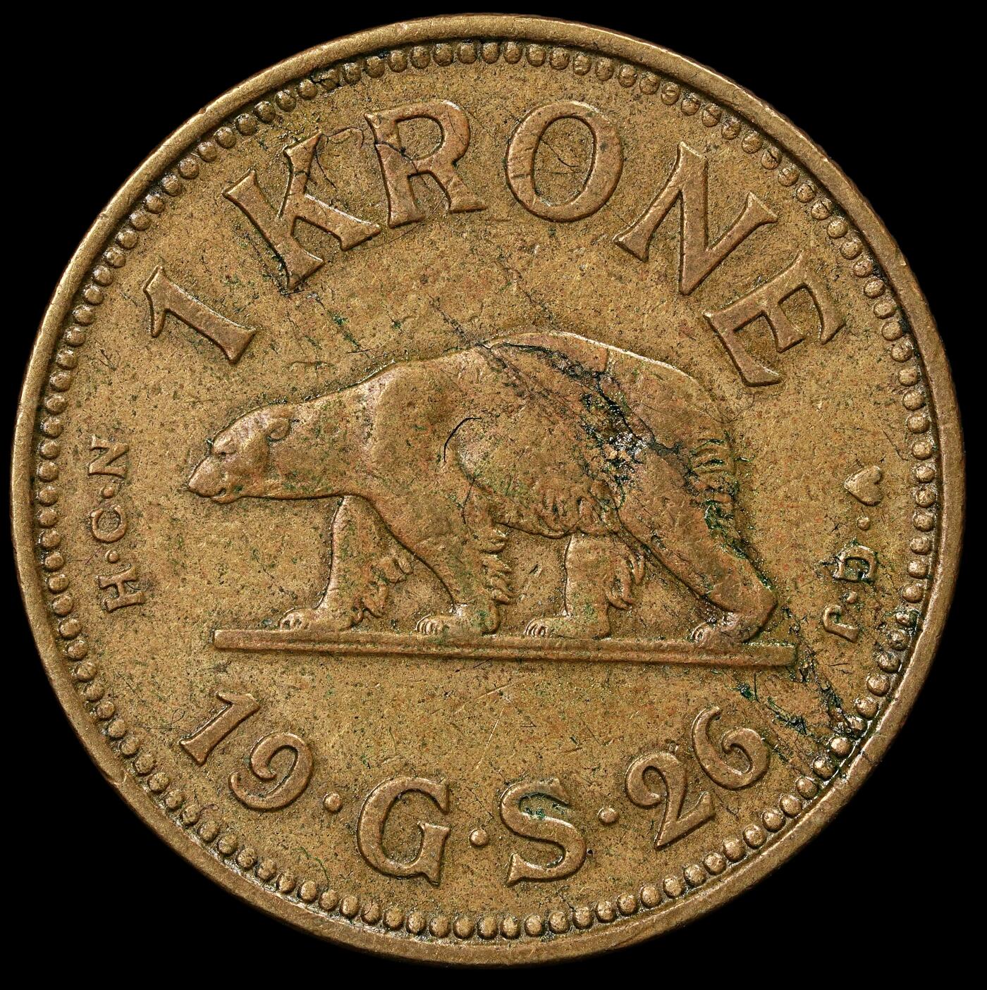 修遠堂世界钱币第九十六期 1926年格陵兰1克朗