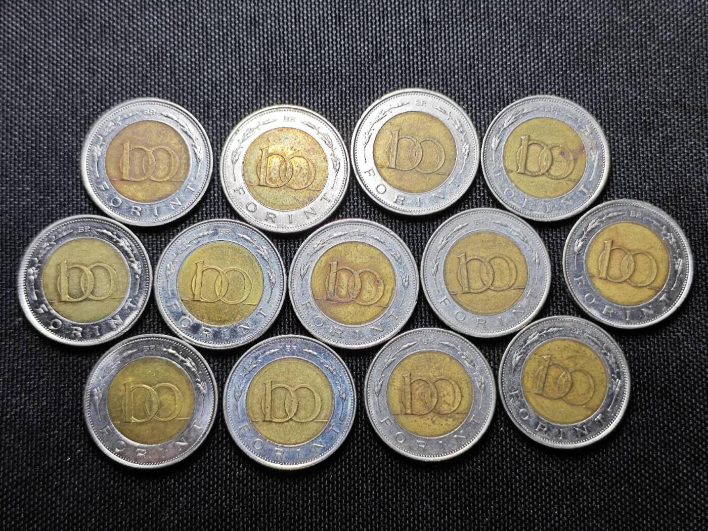 KK钱币收藏小铺 （套币 好品/批量散币 银币）专场  2月预留时间 周末发货  匈牙利双色币100福林一组13枚