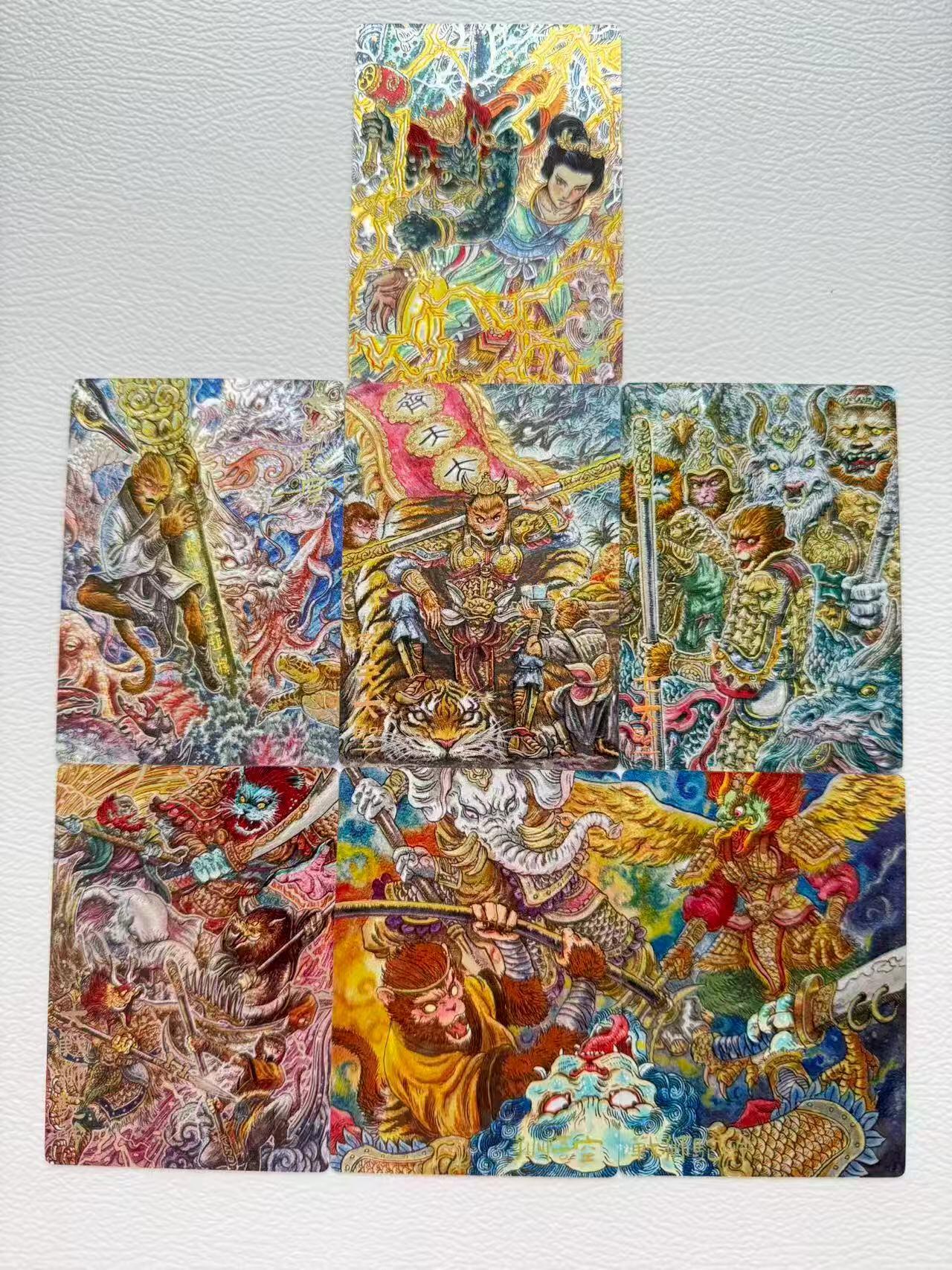 第十五期 卡有江湖 多吉 绘西游 大战狮驼岭 齐天大圣 七魔王 闹龙宫 雷公电母 7张 限编粗闪47/200裸卡