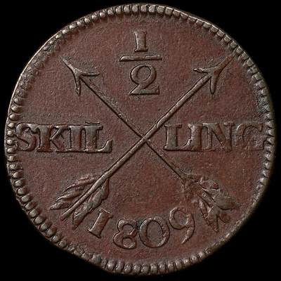 修遠堂世界钱币第九十六期 - 1809年瑞典1/2 SKILLING铜币 13.68g
