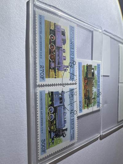 12.26邮票专场 贝宁共和国2998年老式火车系列5枚