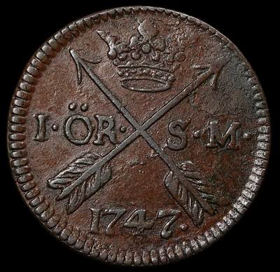 修遠堂世界钱币第九十六期 - 1747年瑞典1欧尔铜币 14.43g