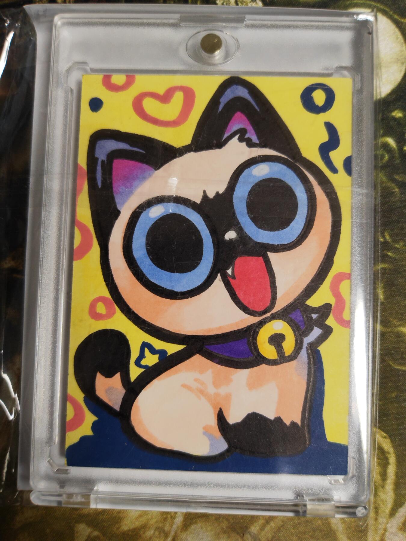 阳大大卡牌拍卖第85期（持续收拍品，周六晚上九点截拍，进群福利早知道） 【手绘卡】国潮来袭 手绘卡系列 卡通猫