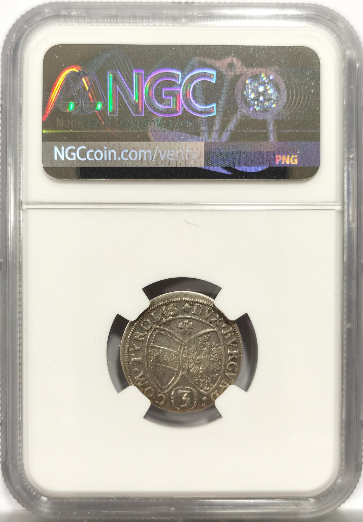 博洋堂世界钱币拍卖第150期（全场包邮） NGC AU55 奥地利1661年3克鲁泽银币